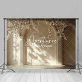 Aperturee - Aperturee Light And Shadow Arch Wall Floral Photography Backdrop